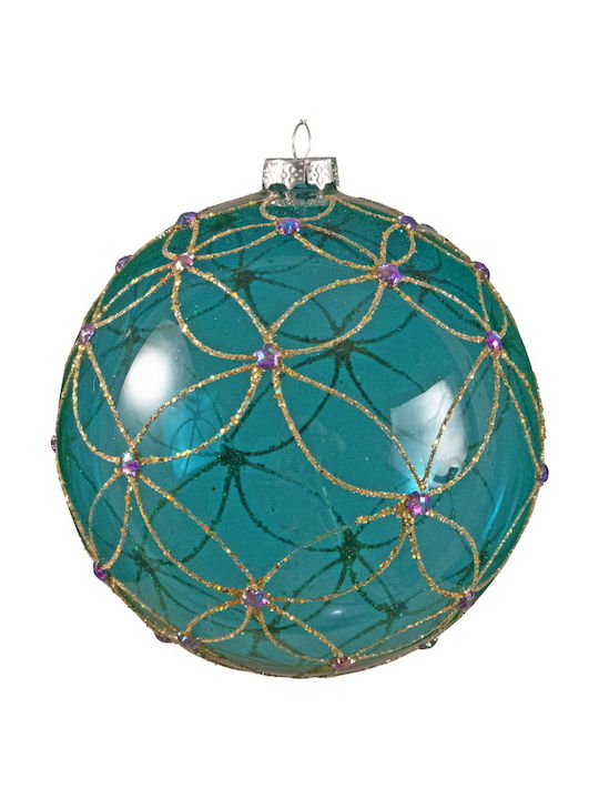 Hängendes Kugel Ornament Ornament Glas Blau 15cm