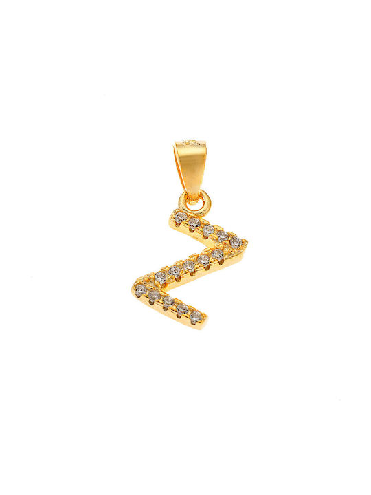 Senza Charm Monogram from Gold Plated Silver wi...