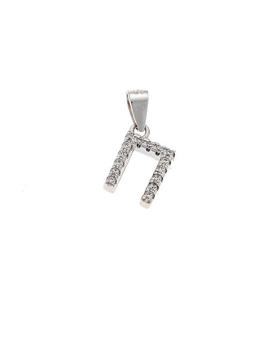 Senza Charm Monogram from Silver with Zircon