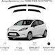 Heko Set of Windbreakers Front and Rear Car Dark Fime for Ford Fiesta 5D 2008 4pcs