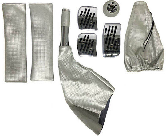 Auto Gs Pedalsatz Universal Aluminium Silber 3Stück