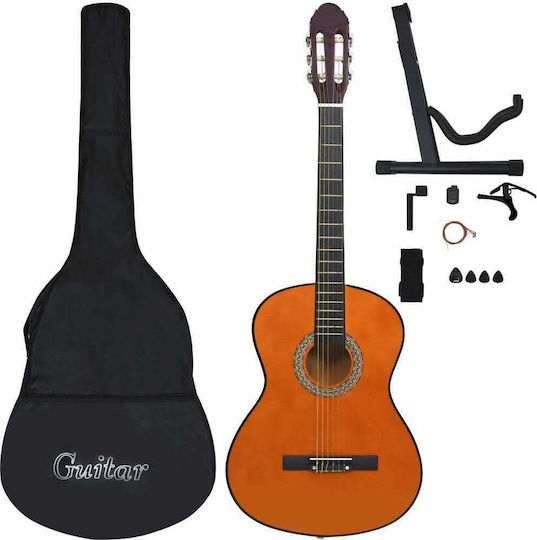vidaXL Κλασική Κιθάρα 4/4 Set Dark Wood