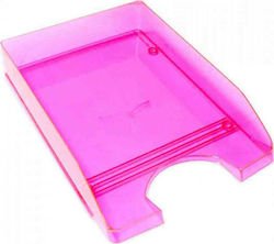 Metron Διάφανος Δίσκος Εγγράφων Πλαστικός Fluo 800 Ροζ 35x26x6.5εκ.