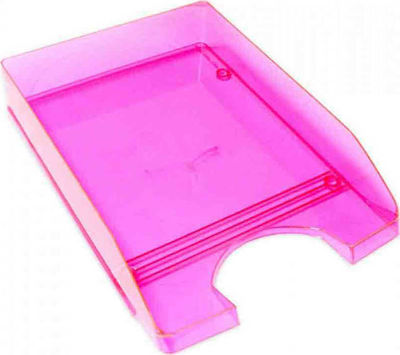 Metron Transparent Filing Tray Plastic Fluo 800 Pink 35x26x6.5cm