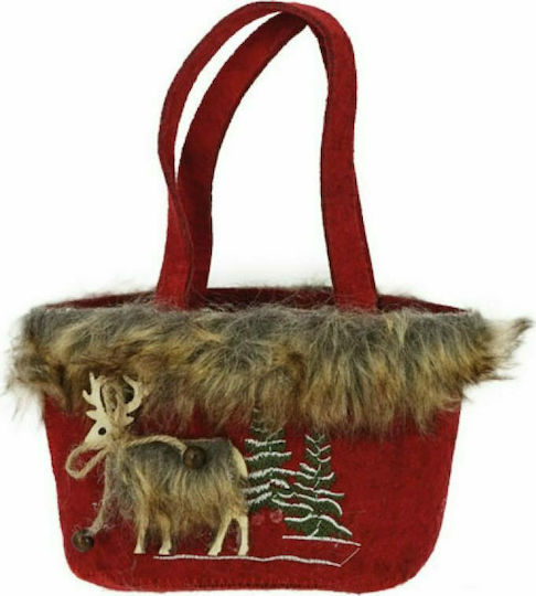 Marhome De Crăciun Din țesătură Figurină Coș Roșu Înălțime 22cm. 99-00-19334-2