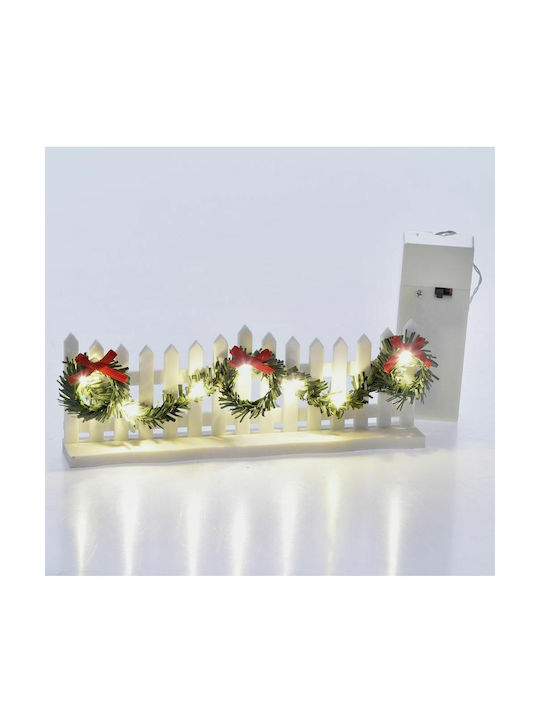 Iliadis Illuminated Christmas Plastic Figure Fence White Length 6cm with Music 2pcs