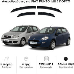 Heko Set Car Windbreakers Front And Back Dark Fime For Fiat Punto 4 Pieces 15162