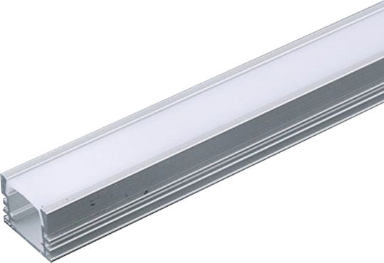 V-TAC Gemauert Aluminiumprofil für LED-Streifen mit Opal Abdeckung 200x1.7x1.2cm