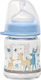 Nip Glass Baby Bottle with Wide Neck 120ml Silicone Teat for 0+ Months Blue 120ml