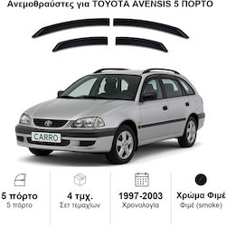 Heko Σετ Ανεμοθραύστες Μπροστινοί και Πίσω Σκούρο Φιμέ για Toyota Avensis 4τμχ 29370