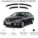 Heko Set of Windbreakers Front and Rear Car Dark Fime for Mazda 6 4D GH Sedan 2007 4pcs