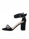 Bruni Damen Sandalen mit Chunky hohem Absatz in Schwarz Farbe