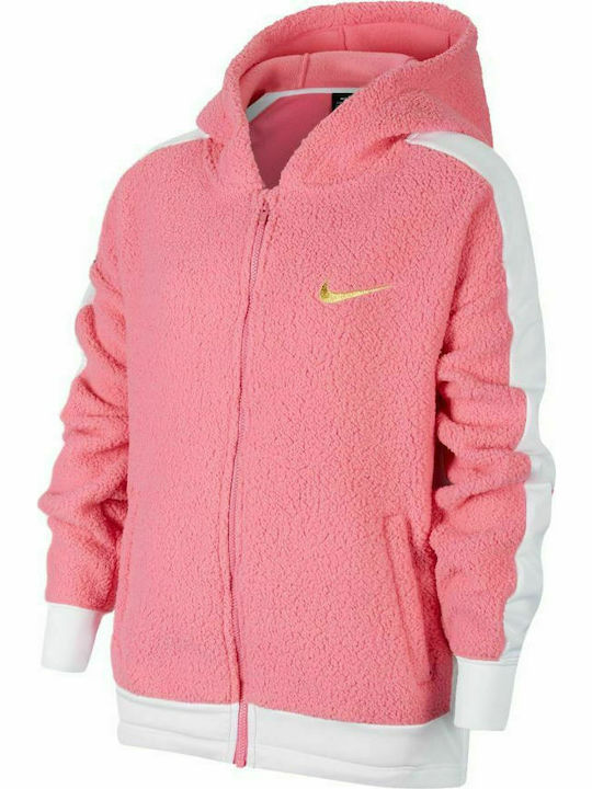 Nike Αθλητική Παιδική Ζακέτα Φούτερ με Κουκούλα Ροζ Therma