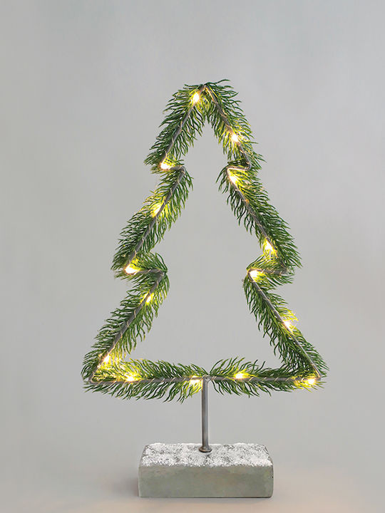 cu lumină LED Decorațiune de Crăciun Metalic Braduleț 40cm. Baterie Verde Tree Table Lights