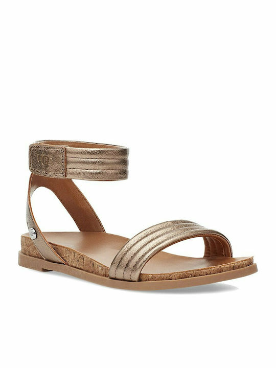 UGG Παιδικά Πέδιλα Ethena Χρυσά