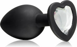 Temptasia Bling Heart Plug Small Anal Plug Small Black 9.5cm