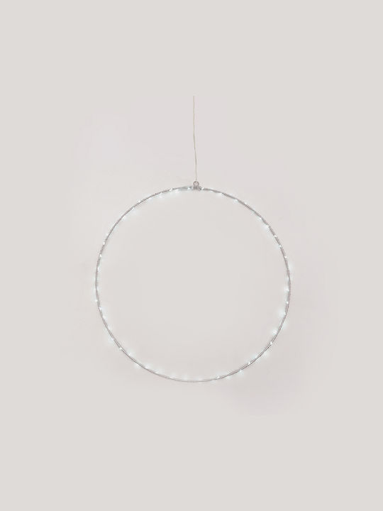 Aca Illuminated Christmas Metal Figure Ball Silver 40x40x40cm