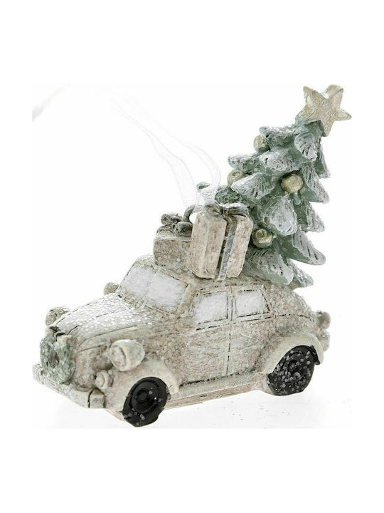 Iliadis Christmas Polyresin Carriage Ornament Gray 7x7cm