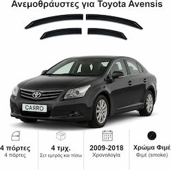 Heko Σετ Ανεμοθραύστες Μπροστινοί και Πίσω Σκούρο Φιμέ για Toyota Avensis 4τμχ 29609