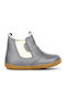 Bobux Jodhpur Boot Shimmer Kids Leather Boots with Zipper Silver