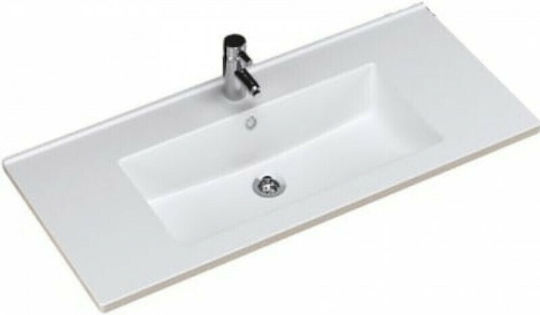 Tema Chiuvetă De Baie Încastrată Din Porțelan 80x45.5x17.5cm Albă