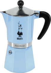 Bialetti Rainbow Stovetop Espresso Pot 6 Cups Blue Bialetti Rainbow Stovetop Espresso Pot 6 Cups Blue