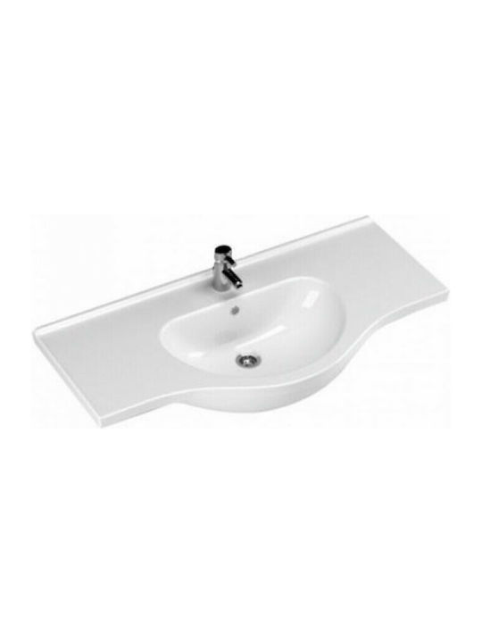 Tema YAK100 Undermount Sink Porcelain 100x49x21.5cm White