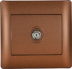 Elmark Rhyme TV Antenna Socket Aerial in Brown color 11256