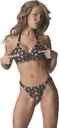 Allure Lingerie Leather Strap Set Black