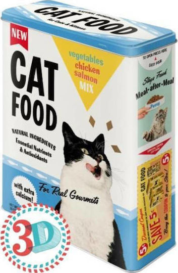Nostalgic Art 3D Cat Food Κουτί Γενικής Χρήσης με Καπάκι Μεταλλικό 19x8x26cm