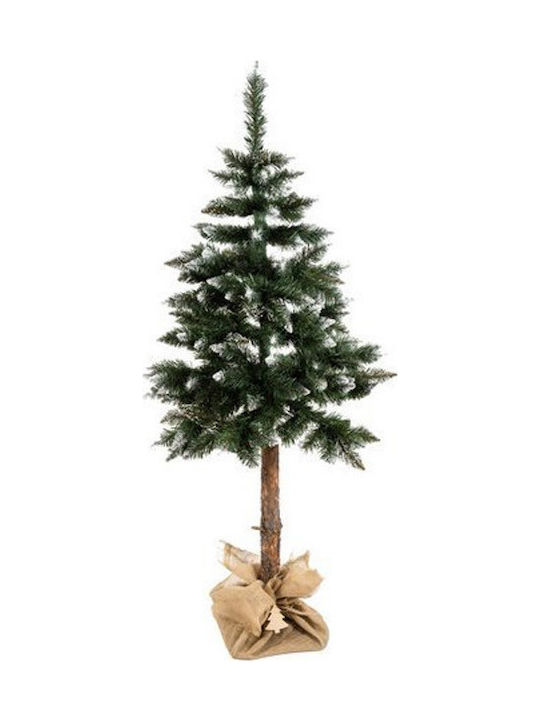 Snowy Christmas Green Tree with Trunk Base H180cm