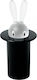 Alessi Toothpicks Case Magic Bunny Plastic 7x7x14cm Black
