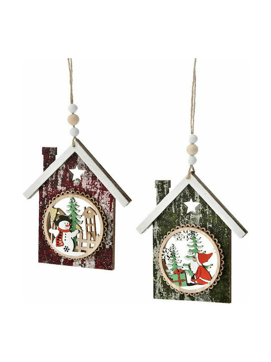 Hängender Weihnachtsbaumschmuck Holz Hütte 11x12cm Verschiedene Designs Verschiedene Designs