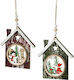 Hängender Weihnachtsbaumschmuck Holz Hütte 11x12cm Verschiedene Designs Verschiedene Designs