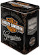 Nostalgic Art Harley Davidson Box Allgemeine Verwendung mit Deckel Metallisch Schwarz 10x14x20cm