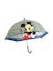 Umbrelă pentru copii Mâner curbat Mickey transparentă cu diametrul de 45cm.