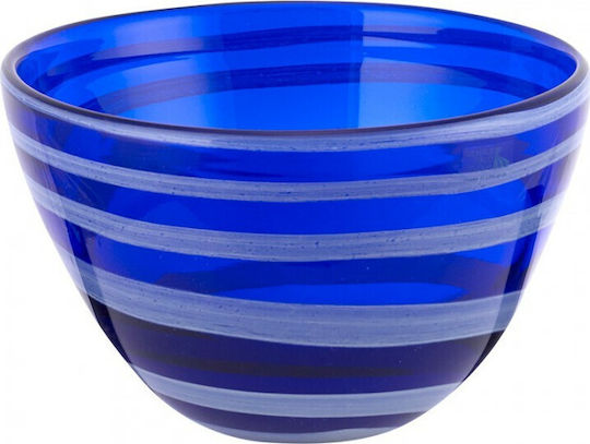 WM Collection Φρουτιέρα Γυάλινη Μπλε 22x22x16εκ.