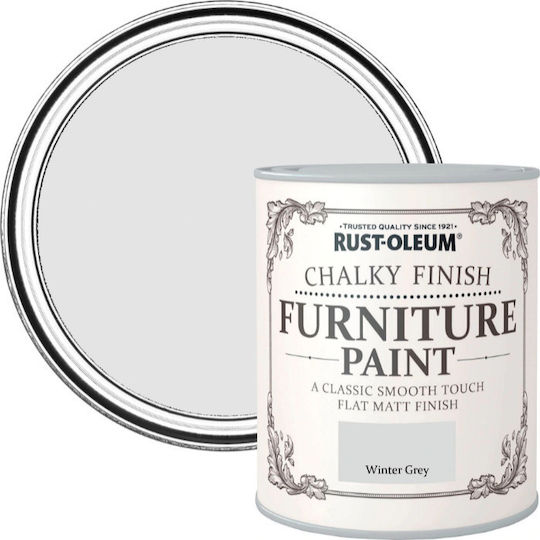 Rust-Oleum Боя За Мебели С Кредов Финиш Цвят На Креда Зимен Сив 750мл