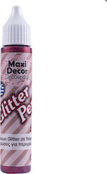 Maxi Decor Στυλό Glitter Κόκκινο 28ml