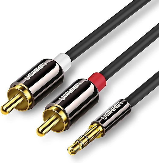 Ugreen Καλώδιο Ήχου 3.5mm male - RCA male Μαύρο 5m με Επίχρυσους Ακροδέκτες 10591
