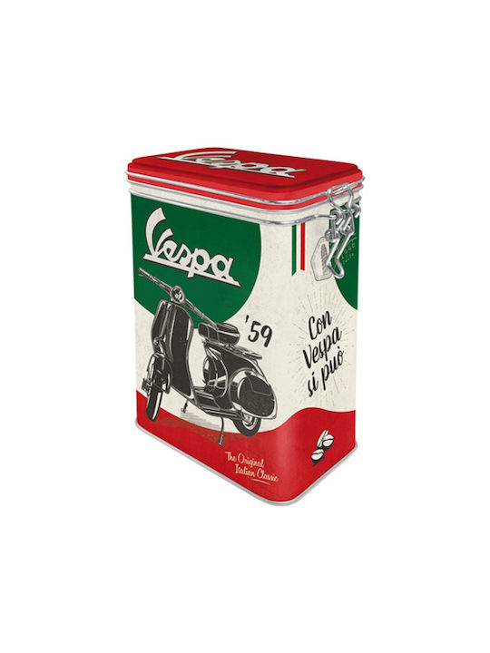 Nostalgic Art Vespa Кутия Зърнени храни с херметически затворен капак Металик 1300мл