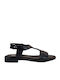 Smart Cronos Women's Flat Sandals in Black Color 7110-1085