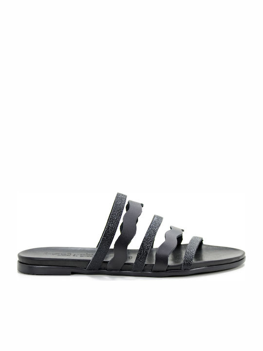 Robinson Leather Women's Flat Sandals in Black ...