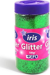 +Efo Iris Green Glitter Gold Dust in Shaker Jar 100gr