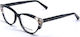 Zeus & Dione Ariadne Plastic Eyeglass Frame Cat Eye Gray