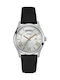 Guess Ανδρικό Ρολόι 39mm Μπαταρίας με Μαύρο Δερμάτινο Λουράκι