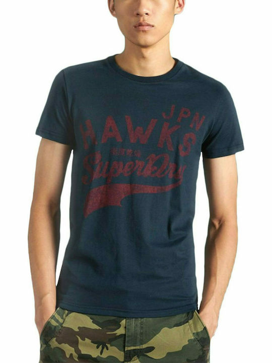 Superdry RW Classic T-shirt Bărbătesc cu Mânecă Scurtă Albastru marin