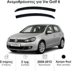 Heko Set Front Dark Fime Car Windbreakers for Volkswagen Golf VI 5D 2008 2 Pieces 31175