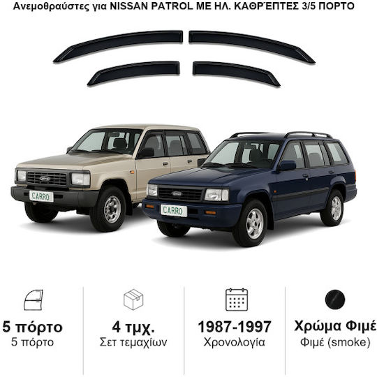 Heko Set of Windbreakers Front Car Dark Fime for Nissan Patrol 2pcs