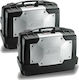 Kappa Moto Garza Monokey Motorcycle Hard Side Case Set 33lt in Silver Colour